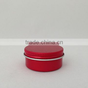 small round colored aluminum tin container