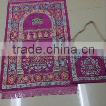 high quality muslim prayer carpet with bag fashion muslim carpet mat with bag