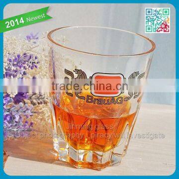 European standard food safe whisky glass with brandy design logo