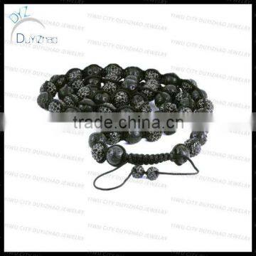 Fashion lava stone shamballa necklace