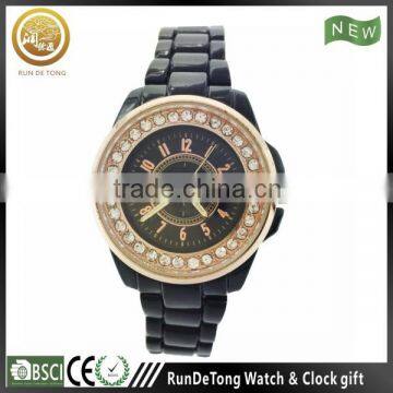 2-tone plated fantastic bezel japanese quartz movement watches