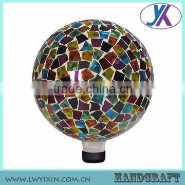 Outdoor Blue and clear color mixed mosaic gazing globe