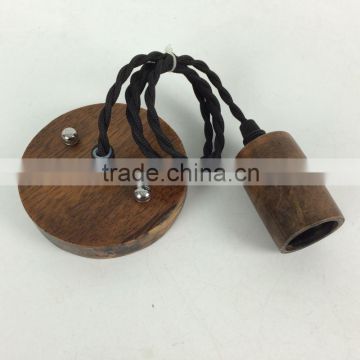 E27 & E26 Energy saving wood pendant lamp core set cord