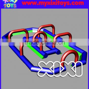 Small inflatable go kart race tracking field for kids, inflatable playground