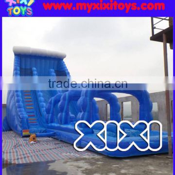 xixi toys blue inflatable water slide with double sliding lanes