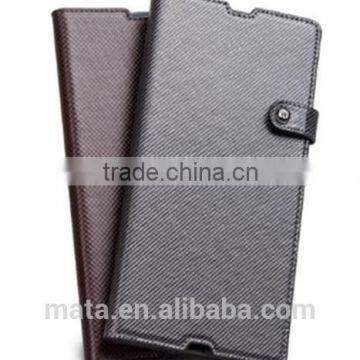 Business Style Insert Card Slot Genuine Leather Case For Sony L36H