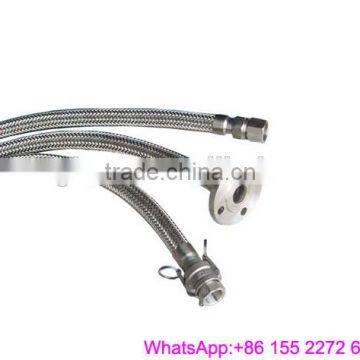 Braided flexible metal gas connection hose