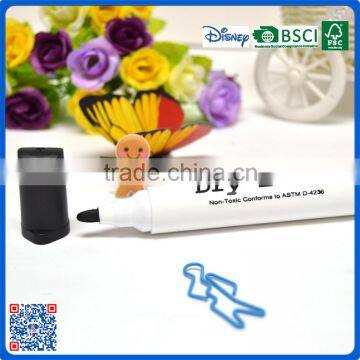 School supply large size white dry erase marker pen filled black ink for office