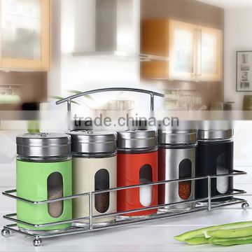 90ml Glass Seasoning Jars With Metal Shelf