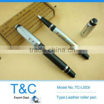metall ball pen wrapped leather L003r