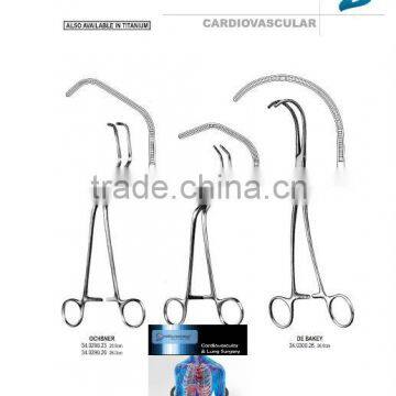 Cardiovascular Surgical Instruments,Tangential Occlusion Clamps, Coarctation Forceps, Renal Artery Clamps