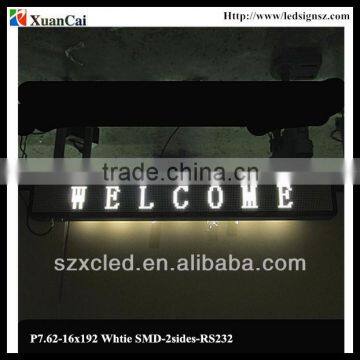 2Sides P7.62-16x192 White SMD-3528 semi-outdoor LED message panel