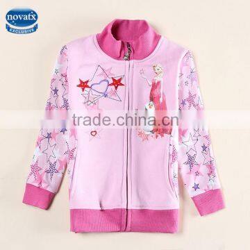 (F5421D) 2014 pink new arrival girls winter clothing new design frozen coats with zipper-up