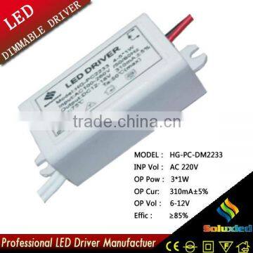 Soluxled led driver Dimmable power supply 12V 3W constant current