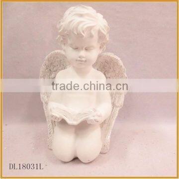 handmade resin garden angel statues with book