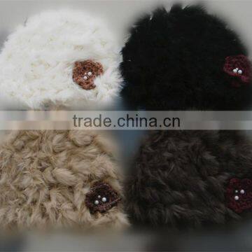 fashion 2014 hot sale knitted rabbit fur beanie