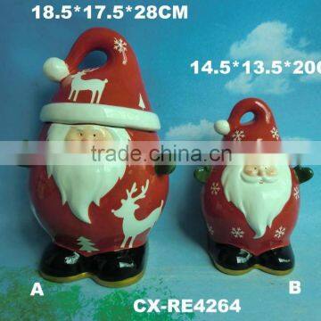 Christmas ceramic jar,candy jar, Christmas stockings candy jar