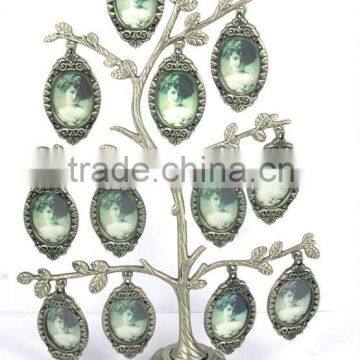 wholesale metal tree shaped photo frame for gift,Decorated with Beautiful flower, Made of Alloy