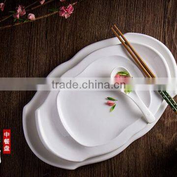 Porcelain dinner white oval plate and dish for wedding