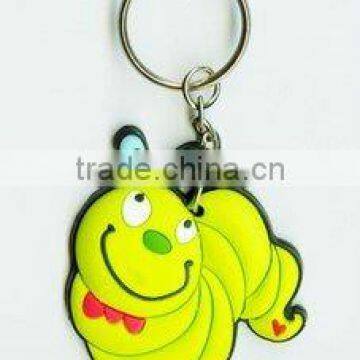 Lovely shape soft pvc+Metal coil keychains/key chain