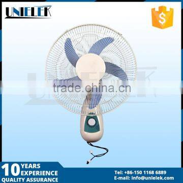 emergency 16" battery electric fan with led light high quality wall fan rechargeable