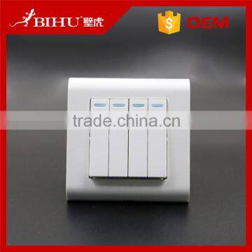 wholesale alibaba white PC material light 4 gang light rocker wall switch for home