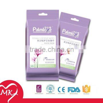 Women hygeine care personal private part use antibacterial fruit flavor feminine wipes