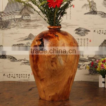 Hot selling Carved natural durable wooden vase