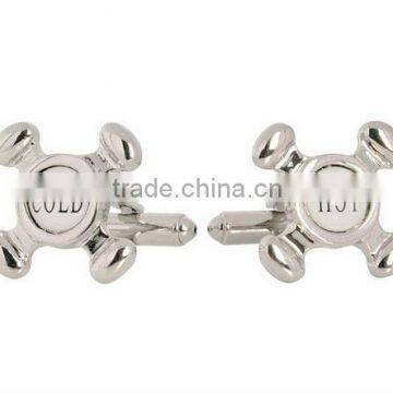 Fashion Cuff Daddy Silvertone Hot and Cold Faucet Tap Cuff Links Western Cufflinks