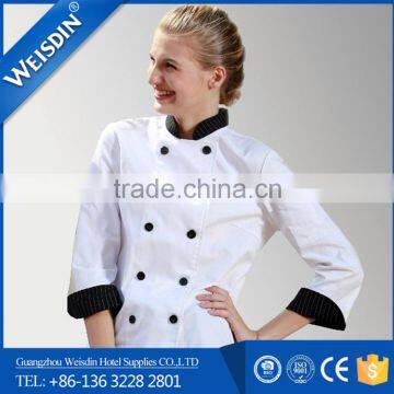 women executive chef coat/shirt/jacket with contrast button