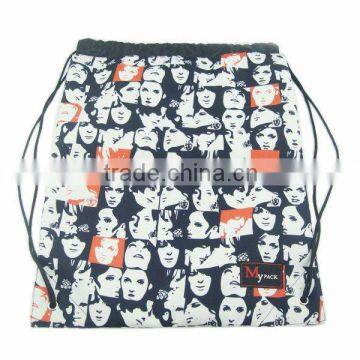 Full printing drawstring bag mesh for shopping