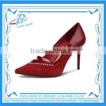 Fancy red high heel pump shoes for women