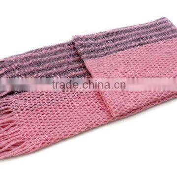 Two Tone Color Fringe Best Selling Magic Knitted Infinity Scarf photo-4