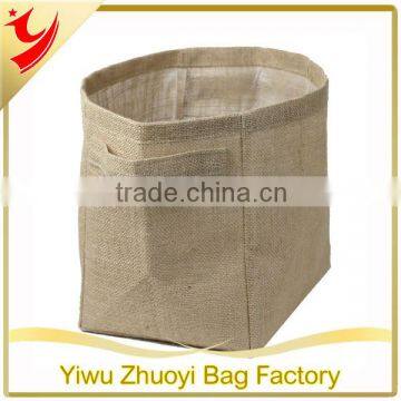 Natural Burlap Decorated Girl Jute Flower Basket Wholesale