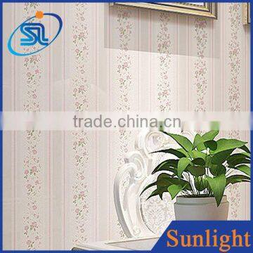 Simple striped wallpaper non-woven wallpaper TV backdrop beauty flower wallpaper