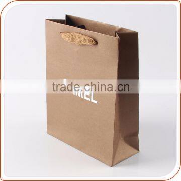 embossing silver hot stamping logo brown karaft paper bag with handles                        
                                                                                Supplier's Choice