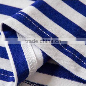 2016 Fashion Cheap Top Quality 100% Cotton Yarn Dyed Stripe Couple T-shirt Family photo-5