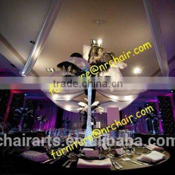 shanghai event rental party Silver 5 Arm led illuminated Candelabra Centerpiece