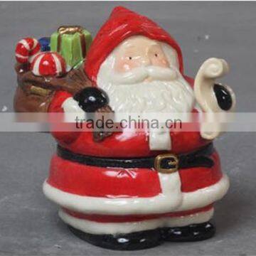 ceramic handpaint christmas santa claus trinket box