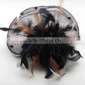 Top Seller! Party Sinamay Veil Feather Hair Comb Clip Fascinator