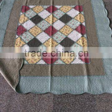 100%Microfiber fake patchwork quilt made in China