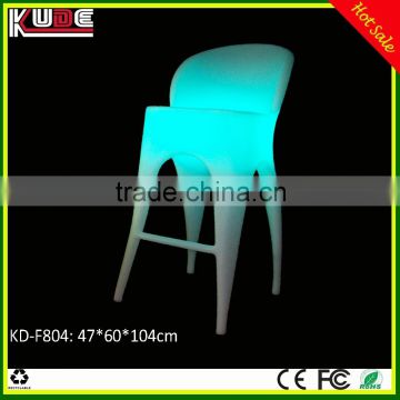 LED Furniture KD-F804 LED plastic commercial bar stool high chairs for nightclub