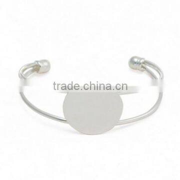 Wholesale 100PC 25MM Pad Adjustable Silver Plated Bangle Cuff Lock Blank Bracelet Bangle With Tray photo-5