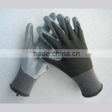 13G seamless polyester liner grey nitrile coated glove