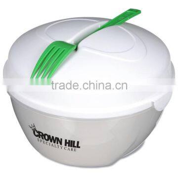 BFA free Plastic Salad Bowl Set with lid on the go