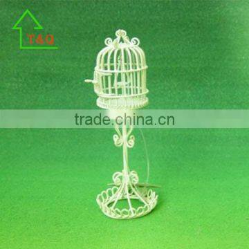 NEW Miniature Garden Planter Stand Cage Bird Flower Plant Pot Metal White