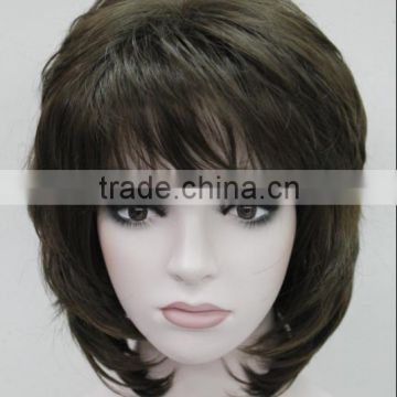 Fashion Medium Brown Short Women Ladies Daily Natural Full Wig for work N511