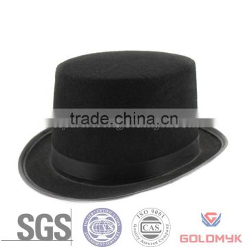 100% Wool Felt Fedora Hat in Black