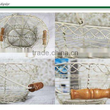 carry chain link iron wire burger basket with low price