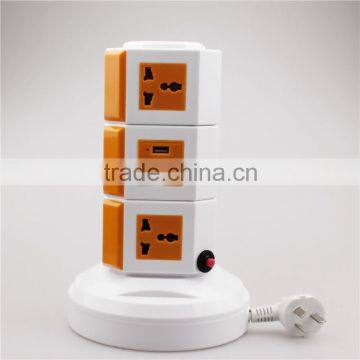 ME-S3 Three Layers Overload protection Power Extension Cord of Electrical Outlet Multi Plug with 5 Meters power line